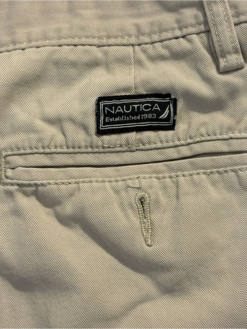 Nautica Beige/Tan Chino Shorts with Logo Patch